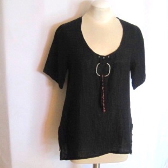 Caty Lesca Linen Top - Picture 1 of 9